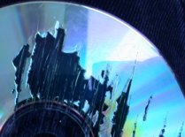 close-up of scratched CD